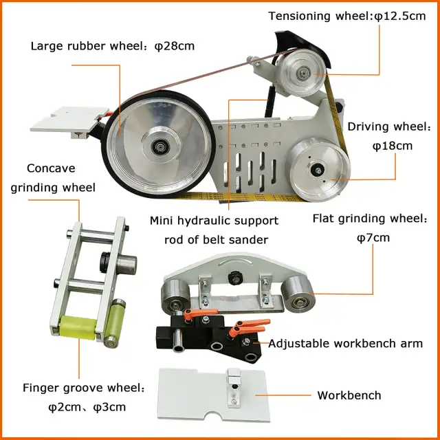63-71" Belt Sander Knife Grinder Double stands Polisher 190238 - Photo 2