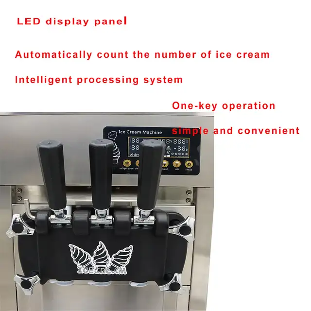 3 Flavor Soft Ice Cream Machine w/LED Display210153 - Photo 8