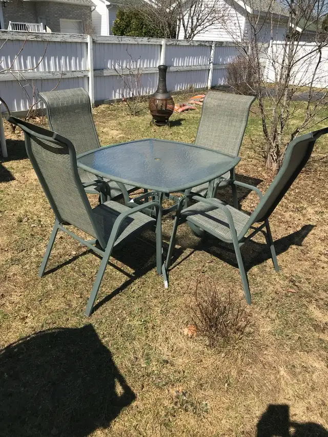 Set de patio en aluminium vert