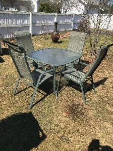 Set de patio en aluminium vert