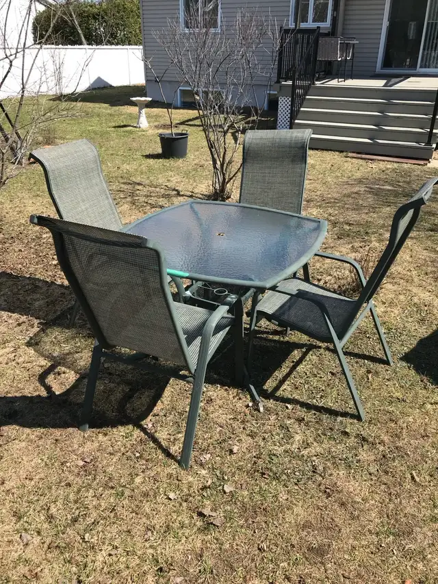 Set de patio en aluminium vert - Photo 2