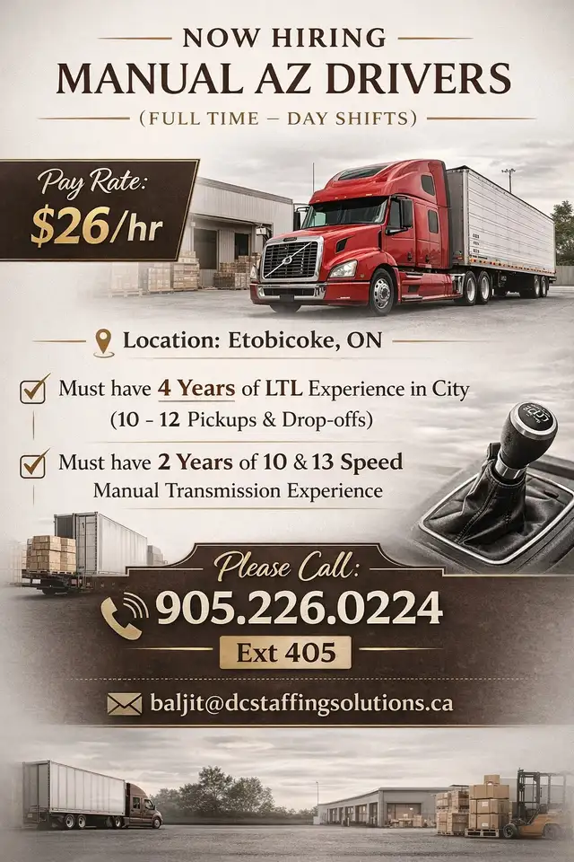 HIRING AZ MANUAL DRIVERS