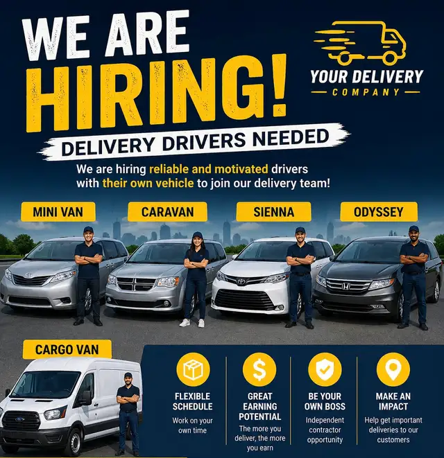 Delivery driver with his own van needed