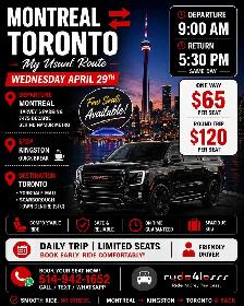 MONTREAL - KINGSTON- TORONTO APRIL 29TH 9AM