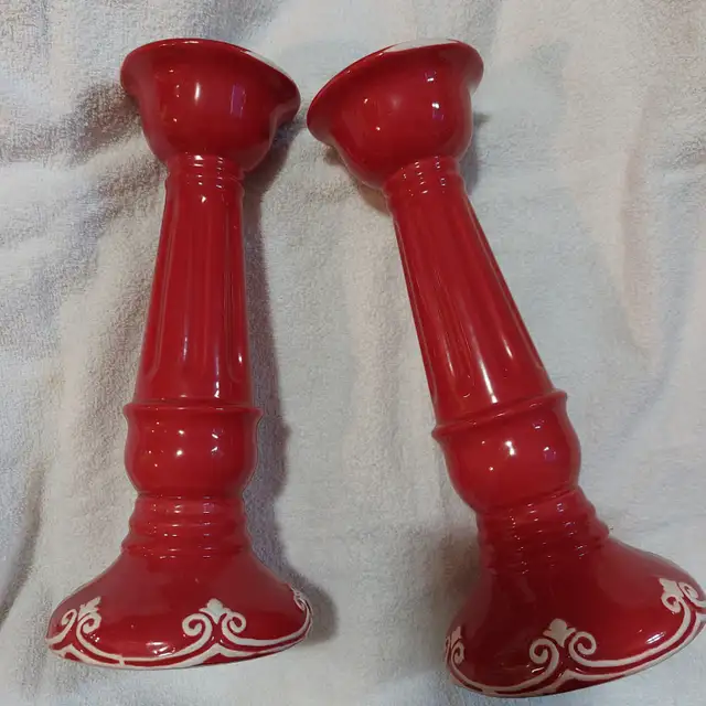 Red Pillar Candle Sticks
