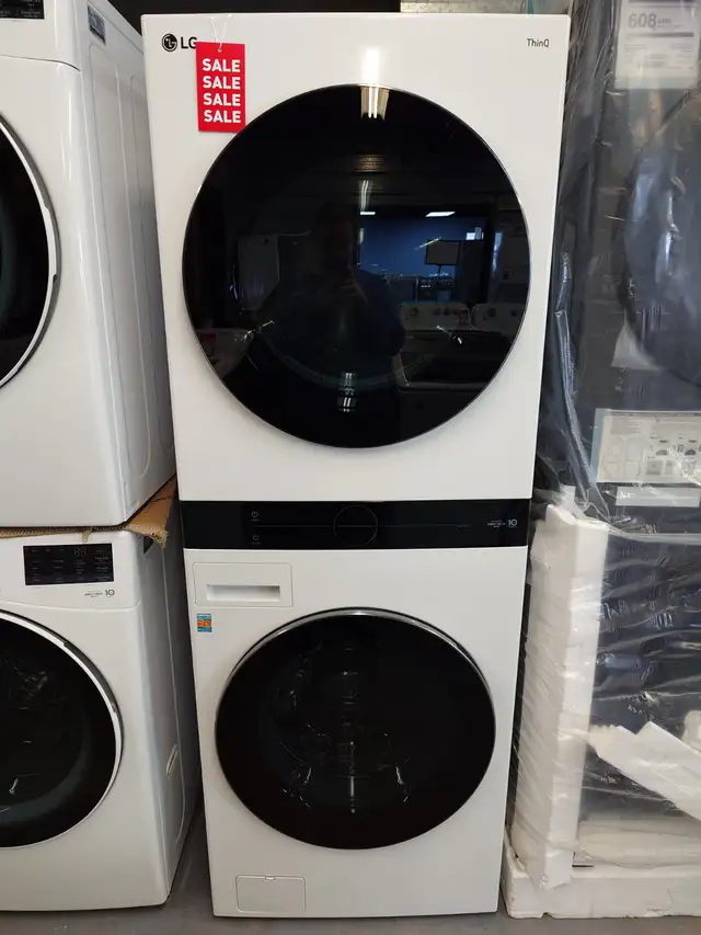 LG ThinQ '27' White Laundry Tower on Sale‼️