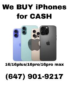 WE BUY! iPhone 16/16plus/16pro/16promax CASH PAID!