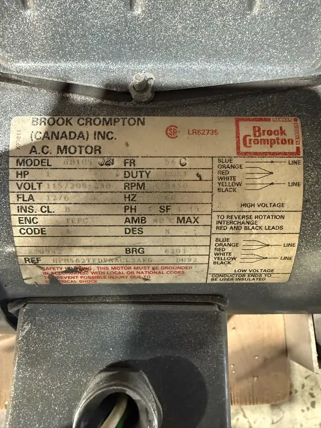 AC motor 1hp
