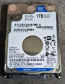 1TB WD BLUE 2.5" HDD – LOW HOURS (1,276) – TESTED – HEALTHY $35