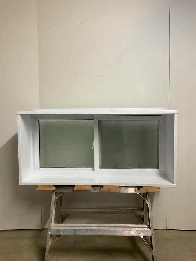 10786CP Fenêtre Coulissante PVC Blanc Verre sablé 47 7/8x24 1/4 - Photo 2