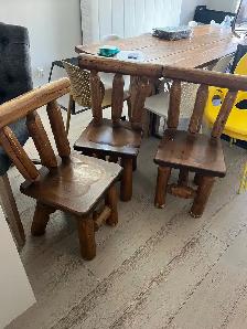 Very solid vintage farmhouse wood chairs