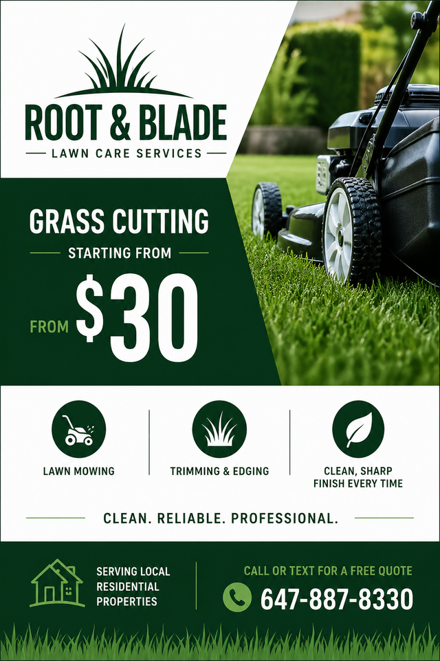 Root & Blade Lawn Care – Professional Grass Cutting Services