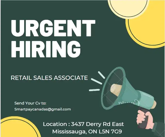 Full- time Position for retail store - Malton -Mississauga