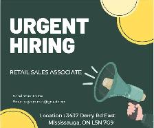 Full- time Position for retail store - Malton -Mississauga