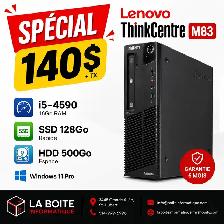 PC Lenovo M83 i5-4590 16Go SSD 128Go HDD 500Go DVD Win11 Pro