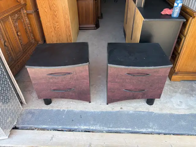 Free delivery used Pair of 2-Drawer Nightstands - Photo 2