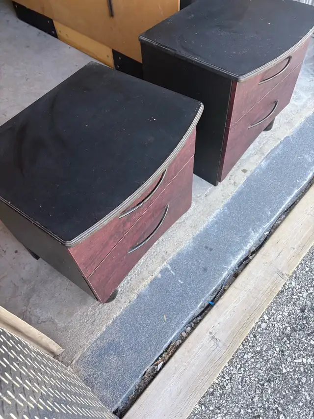 Free delivery used Pair of 2-Drawer Nightstands - Photo 3