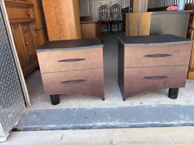 Free delivery used Pair of 2-Drawer Nightstands - Photo 5