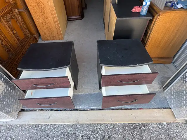 Free delivery used Pair of 2-Drawer Nightstands - Photo 9