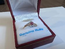 Brand New 10K Gold Ruby Ring For Sale