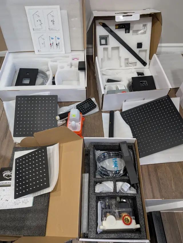 Brand New Matte Black Rainfall Shower Kit For Sale - Photo 3