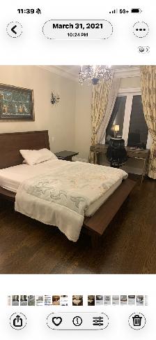 Solid wood queen bed with two side tables from berrymoor - Photo 2
