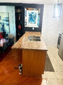 Orange Granite Marble Countertop With Black little Shades