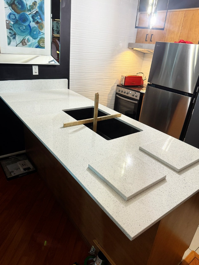 Orange Granite Marble Countertop With Black little Shades - Photo 4
