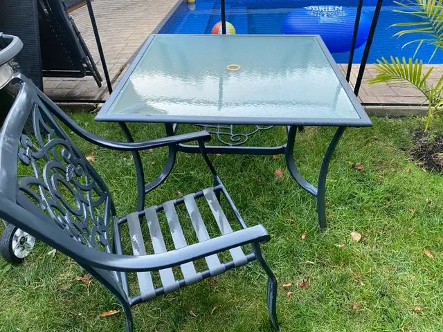 table et chaise de patio tout aluminium - Photo 4