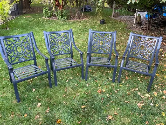 table et chaise de patio tout aluminium - Photo 5