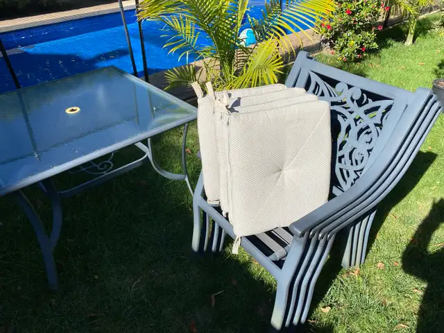 table et chaise de patio tout aluminium - Photo 6