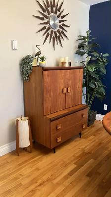 Mid century. TEAK TECK meubles. Lampe / Crédence, buffet disque - Photo 5