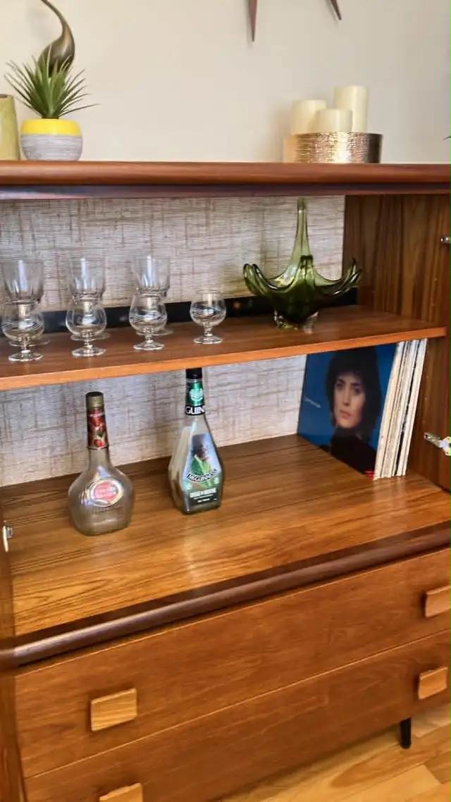 Mid century. TEAK TECK meubles. Lampe / Crédence, buffet disque - Photo 8