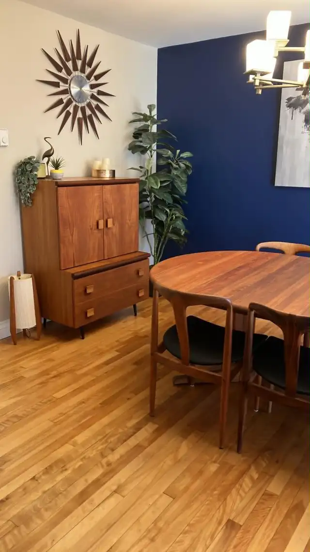 Mid century. TEAK TECK meubles. Lampe / Crédence, buffet disque - Photo 10