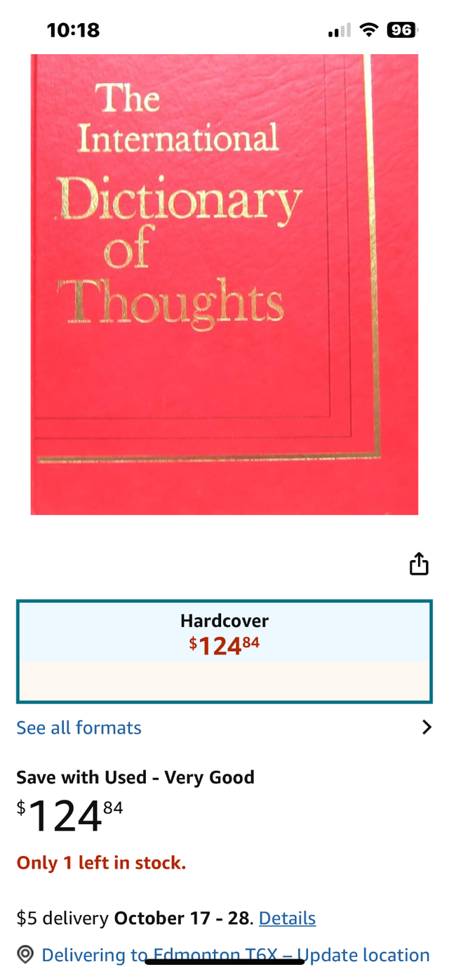 LIKE NEW -THE INTERNATIONAL DICTIONARY OF THOUGHTSAS PICTURED - Photo 2