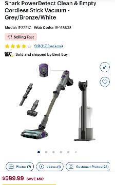 Shark PowerDetect Stick Vacuum Like New