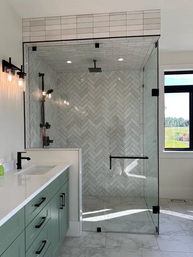 BATHTUB SLIDING GLASS DOORS SHOWER ENCLOSURE GLASS RAILING PORCH - Photo 5