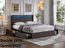 NEW BEDS WITH BUILT IN LED LIGHTS AND DRAWERS
