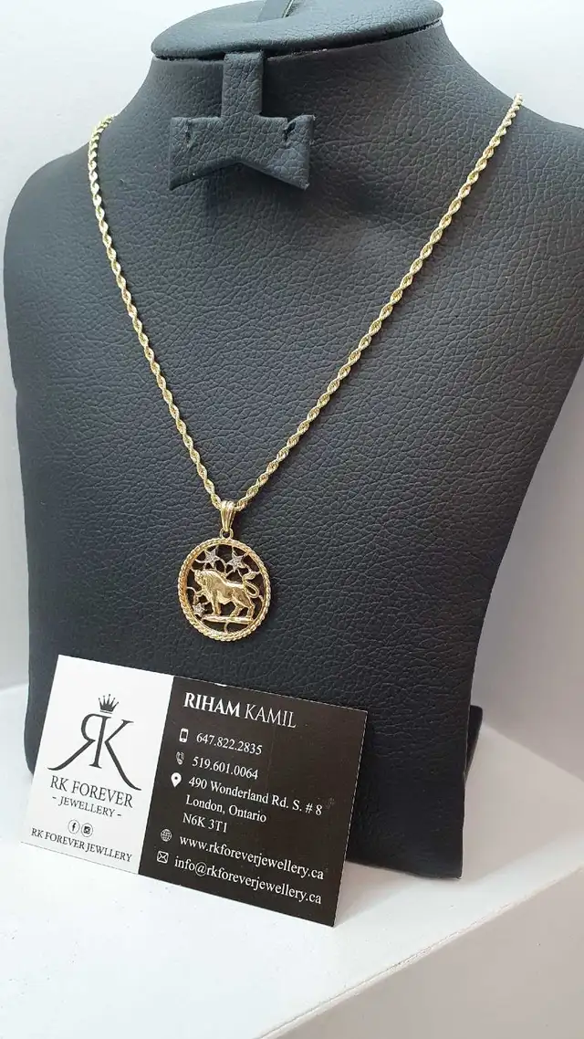 14k yellow gold chain & pendant # 387_16 - Photo 2