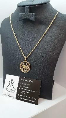 14k yellow gold chain & pendant # 387_16 - Photo 2