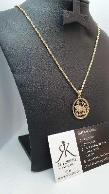 14k yellow gold chain & pendant # 387_16 - Photo 3