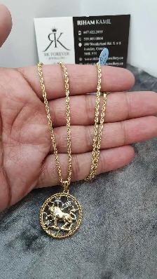14k yellow gold chain & pendant # 387_16 - Photo 5