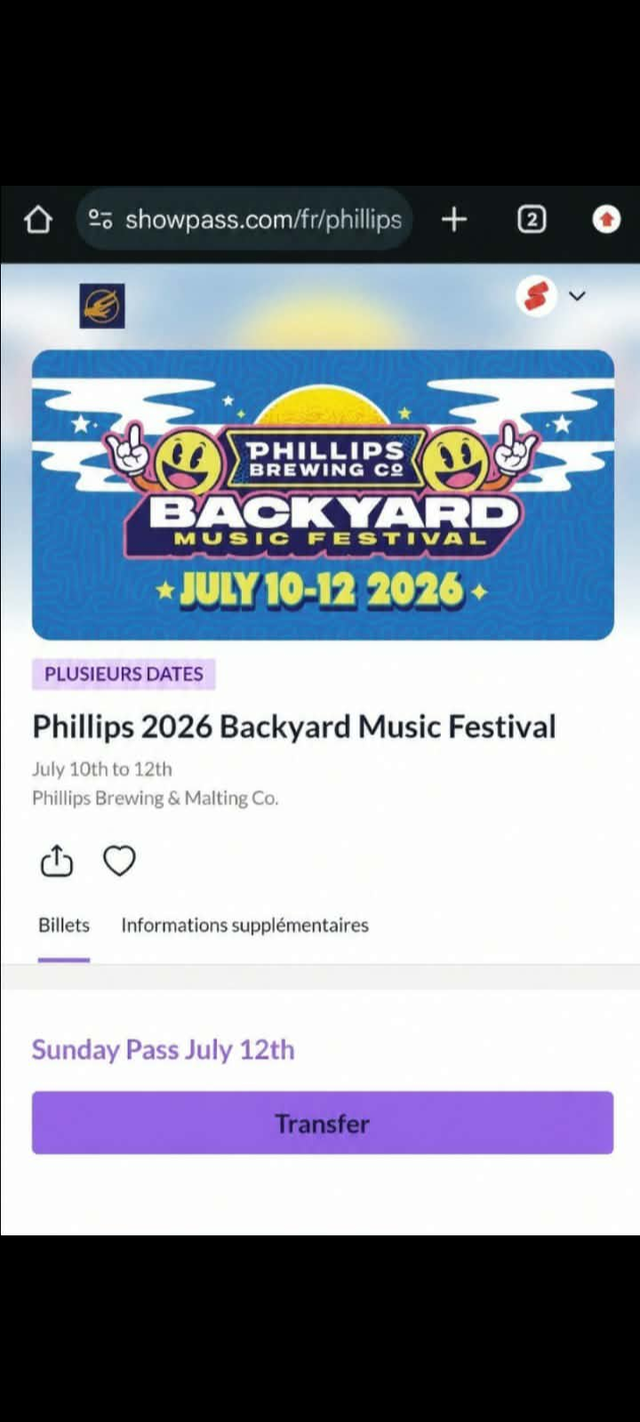 Phillips backyard festival Sunday passes