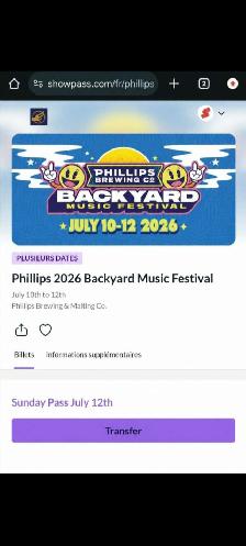 Phillips backyard festival Sunday passes