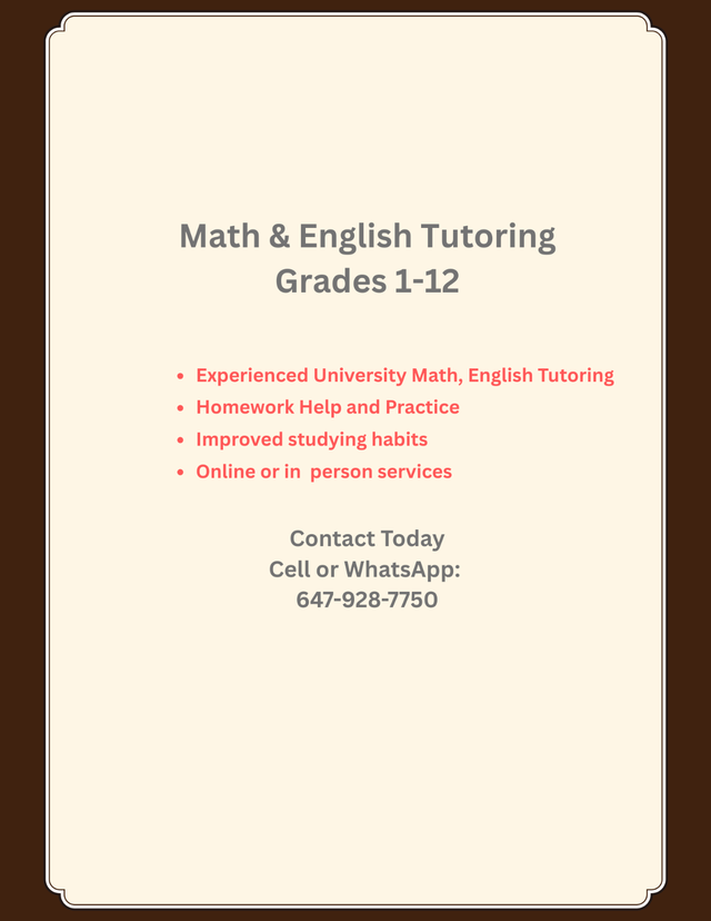 Math & English Tutoring