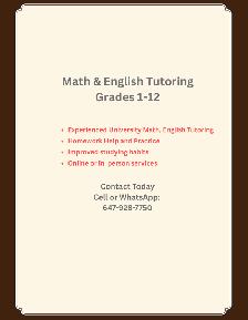 Math & English Tutoring