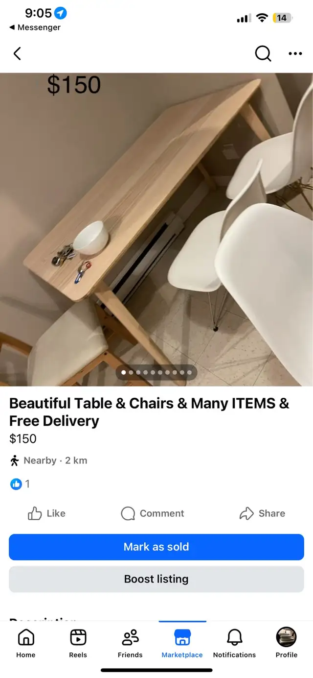 Beautiful Table (IKEA)  & Chairs - Photo 3