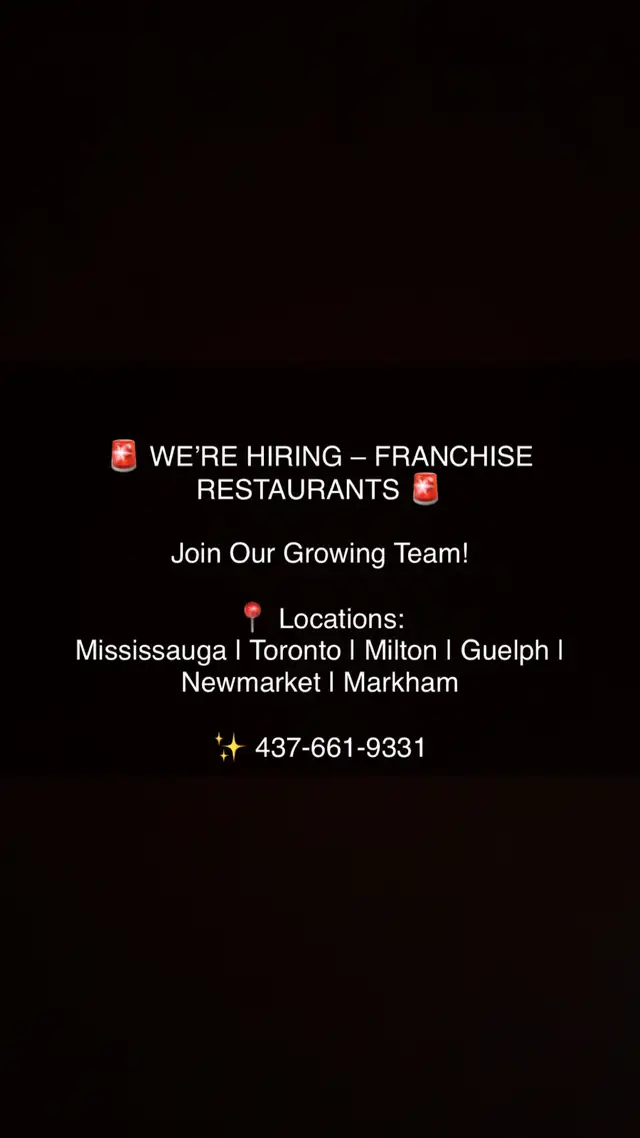 HIRING FRNACHISE RESTAURANT