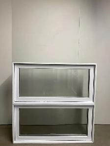 10455JBP Fenêtre Jumelée Battant PVC 2 sect 1 ouvr 45 3/4x45 3/4