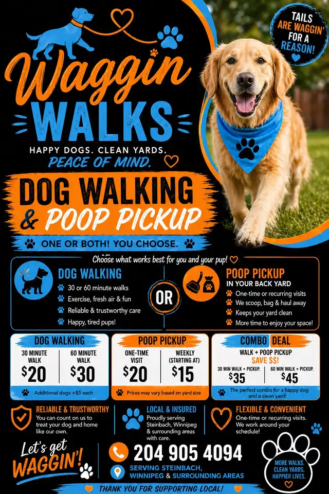 Waggin Walks – Dog Walking & Yard Cleanup